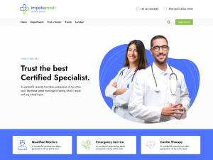 Impeka Medical - Medical case study with Modern Tribe Events calendar. Simple and clean design, created with Elementor page builder.