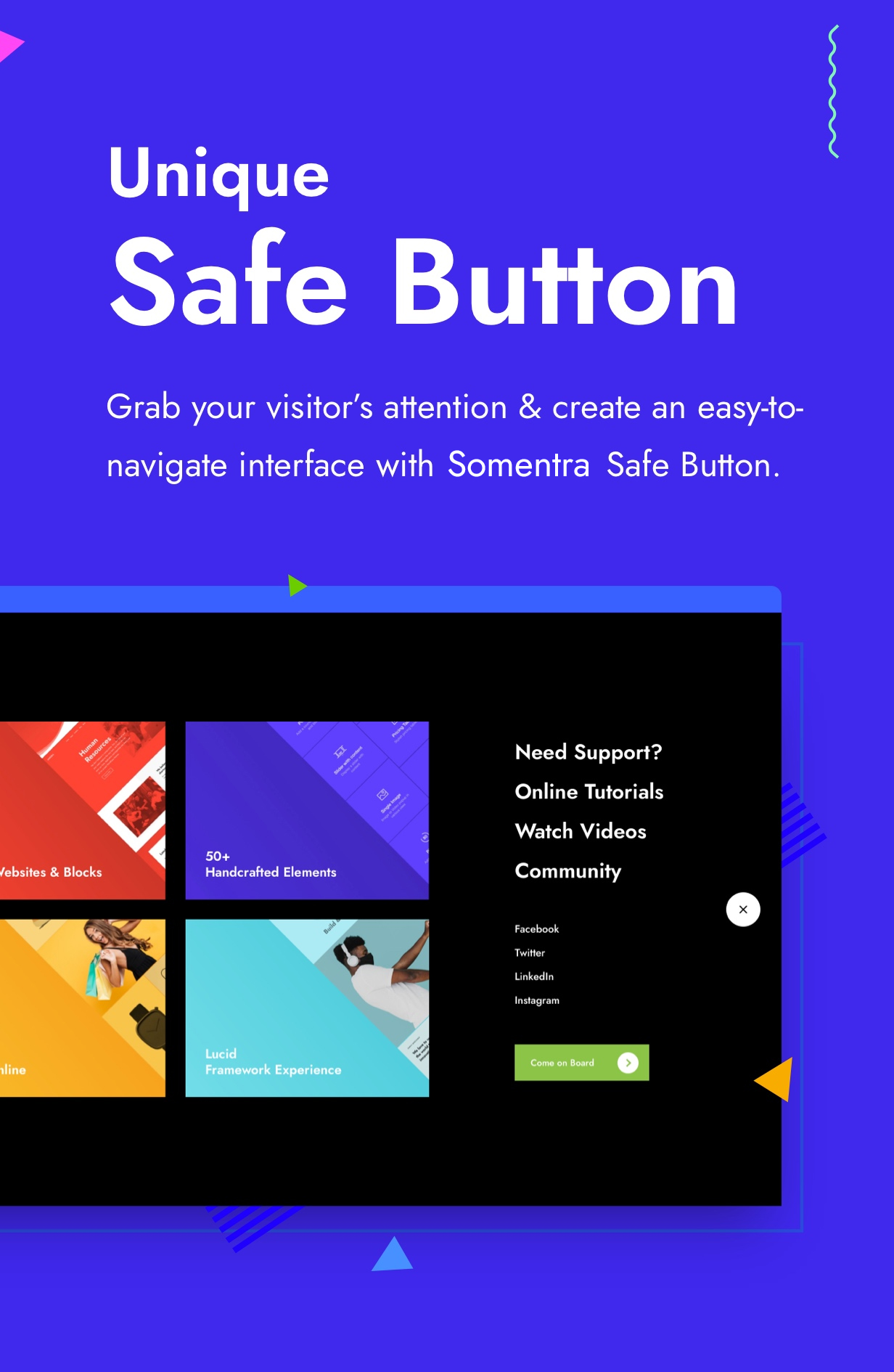 Somentra Premium Multipurpose WordPress theme by Greatives, Safe Button feature