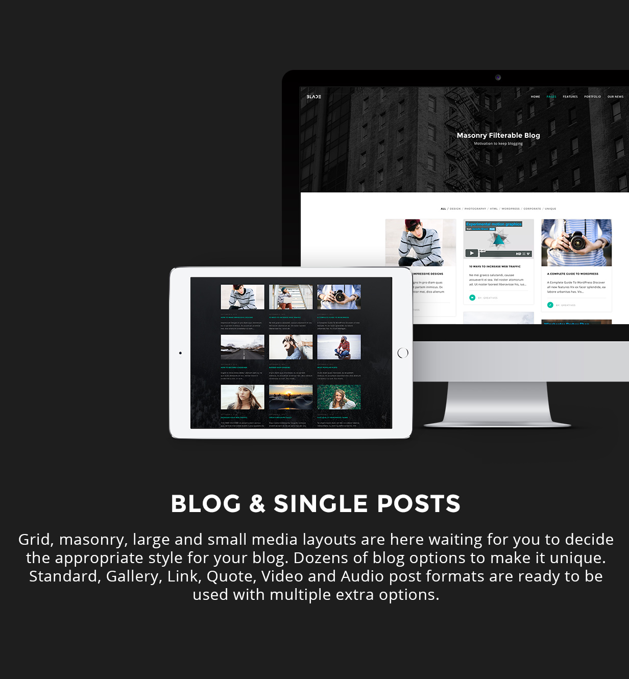 Blade multipurpose WordPress theme for blogs by Greatives