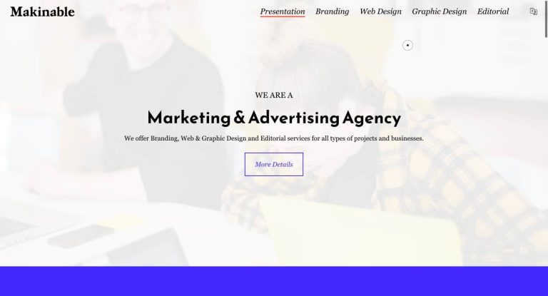 Makinable website, Marketing-Advertising-Agency - created with Impeka