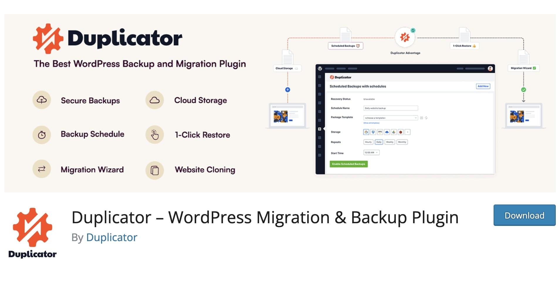 Duplicator WordPress migration plugin 